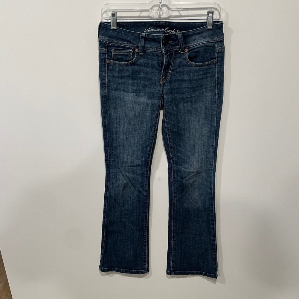 American Eagle Original Boot Stretch Jeans Womens 0 Short Low Rise 28x28.5